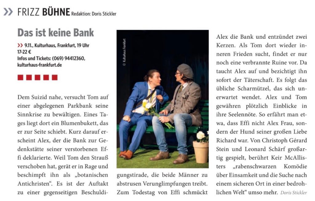 Kritik im FRIZZ- Das Magazin