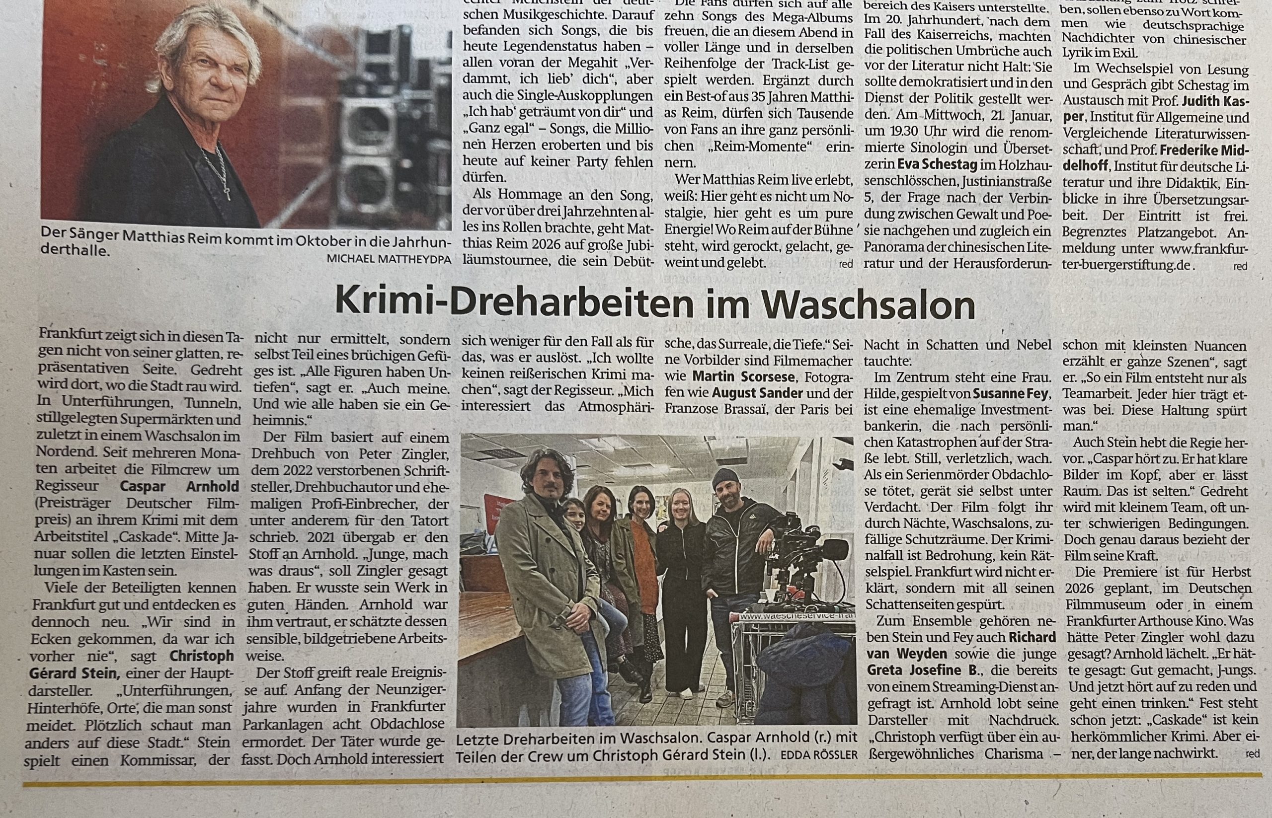 CASKADE. Ein Frankfurter Krimi, der unter die Haut geht.