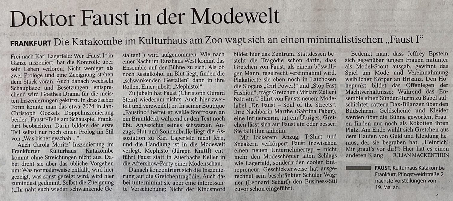Doktor Faust in der Modewelt - FAZ